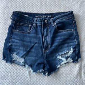 American Eagle Super Stretch High-Rise Distressed Denim Shorts